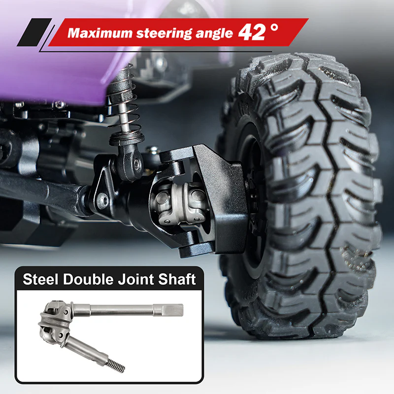 [US Warehouse] INJORA +4mm ProSteer Double Joint Aluminum Axle for 1/24 SCX24 - Image 5