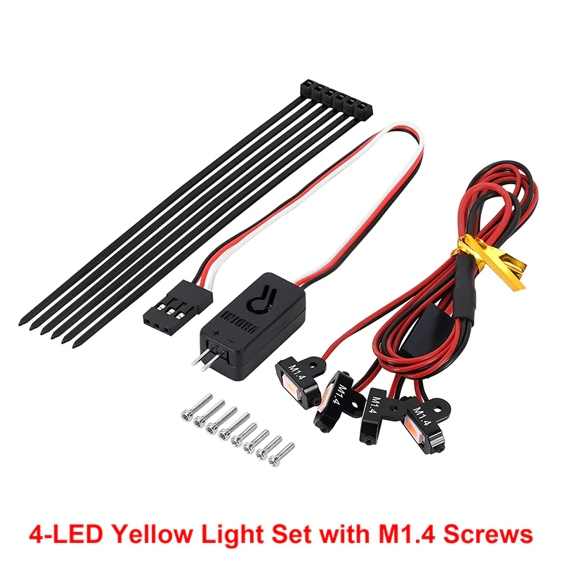 INJORA Rock Lights Kit with Controller for 1/18 1/24 RC Crawler(White, Yellow) - Image 16