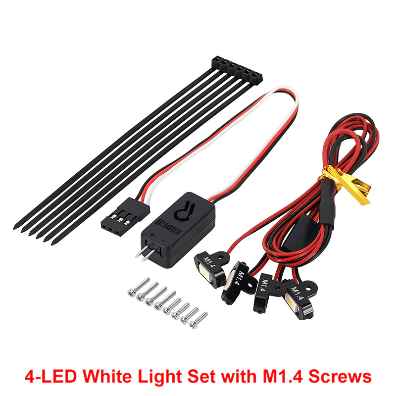 INJORA Rock Lights Kit with Controller for 1/18 1/24 RC Crawler(White, Yellow) - Image 2