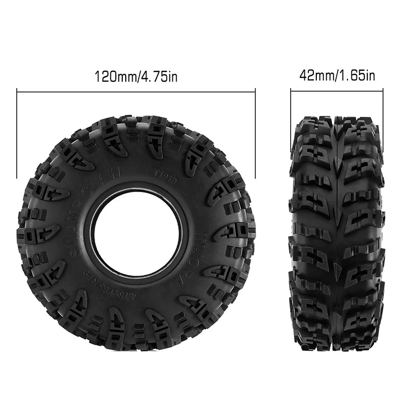 [US Warehouse] INJORA S3 Swamp Claw 1.9" 4.75" OD M/T Tires (4) (120*42mm) - Image 4