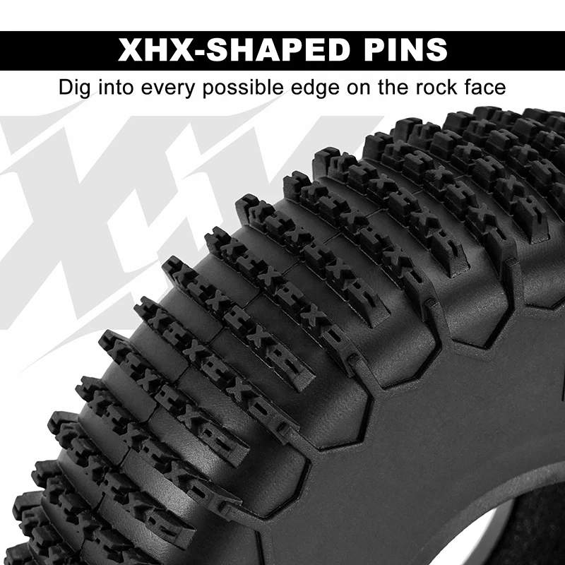 [US Warehouse] INJORA S5 1.9" 4.80" OD XHX Pin Tires (4) (122*36mm) - Image 3