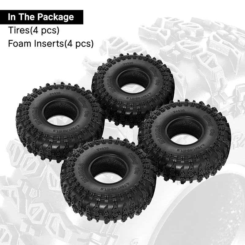 INJORA 1.9" (120*42mm 4.75" OD) Cling On S5 Tires (T1920) (4) - Image 6