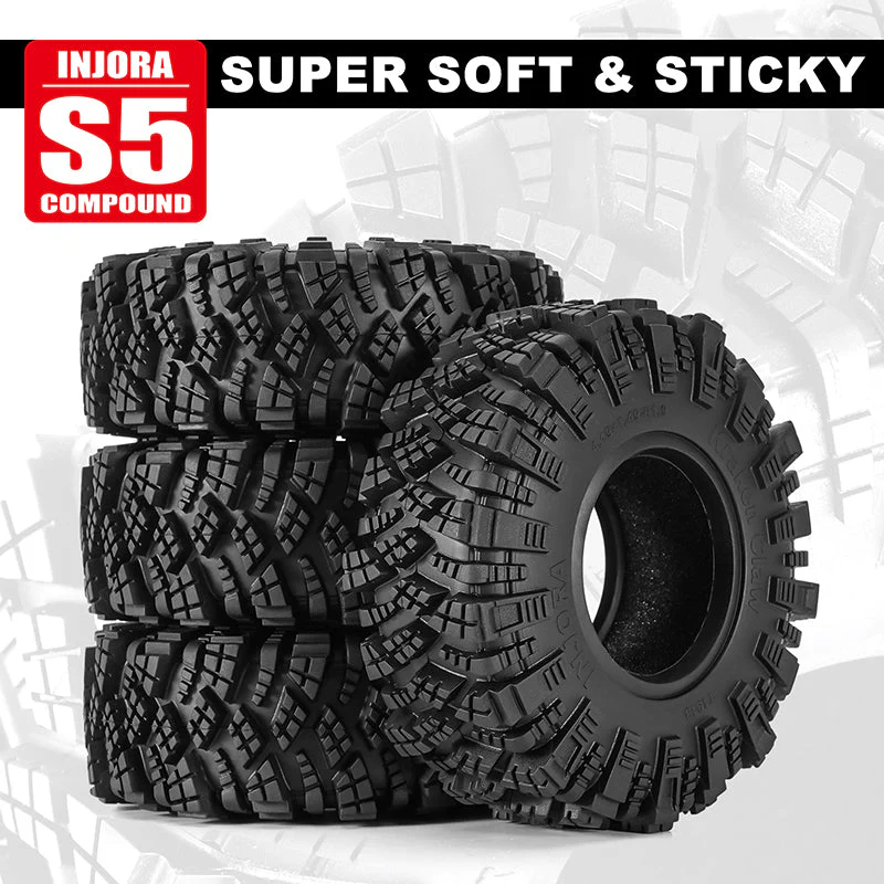 INJORA 1.9" (106*37mm 4.19" OD) Kraken Claw S5 M/T Tires (T1913) (4) - Image 5