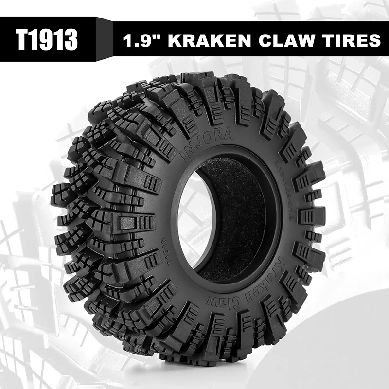 [US Warehouse] INJORA S5 Kraken Claw 1.9" 4.19" OD M/T Tires (4) (106*37mm) - Image 2