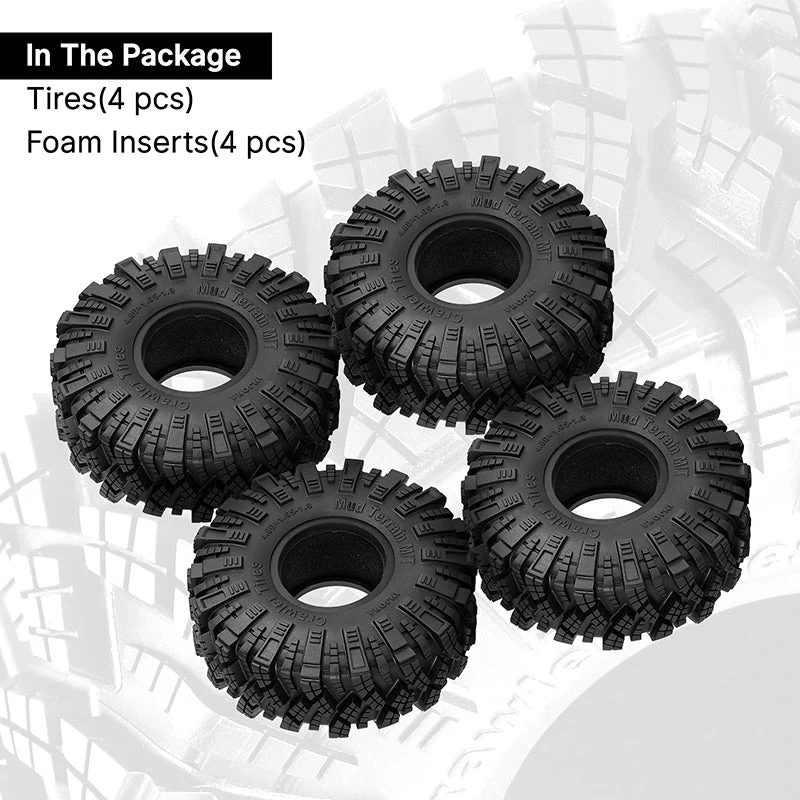 INJORA 1.9" (122*42mm 4.80" OD) Kraken Claw S5 M/T Tires (T1912) (4) - Image 6