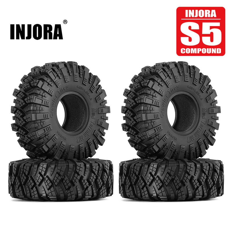 [US Warehouse] INJORA S5 Kraken Claw 1.9" 4.80" OD M/T Tires (4) (122*42mm)