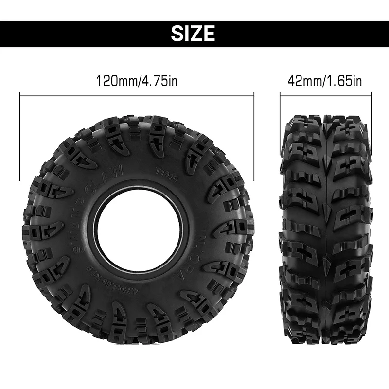[US Warehouse] INJORA S5 Swamp Claw 1.9" 4.75" OD M/T Tires (4) (120*42mm) - Image 5