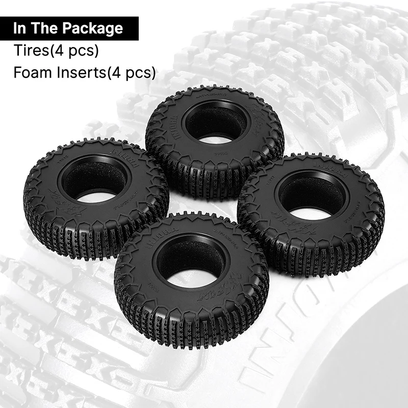 INJORA 1.9" (105*33mm 4.19" OD) XHX Pin S5 Tires (T1913P) (4) - Image 6
