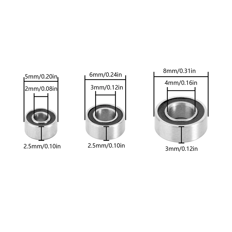 INJORA Sealed Steel Bearing Kit (20 pcs) for 1/24 Axial SCX24 - Image 3