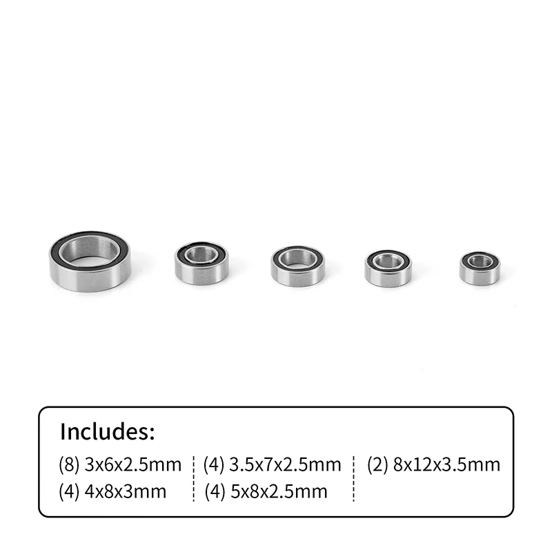 INJORA Sealed Steel Bearing Kit (22 pcs) for 1/18 TRX4M (4M-03) - Image 3