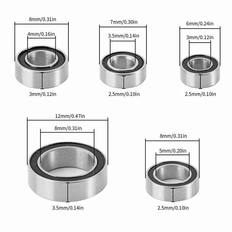 INJORA Sealed Steel Bearing Kit (22 pcs) for 1/18 TRX4M (4M-03) - Image 4