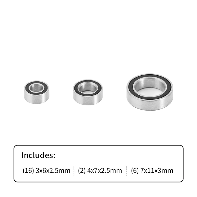 INJORA Sealed Steel Bearing Kit (24 pcs) for FMS FCX24 FCX18 - Image 3
