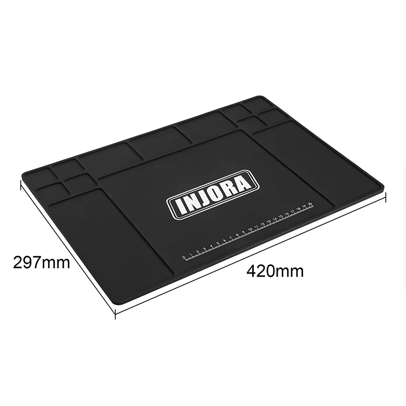 INJORA Silicone Work Mat Pit Mat for 1/18 1/24 RC Car (420x297mm) - Image 2