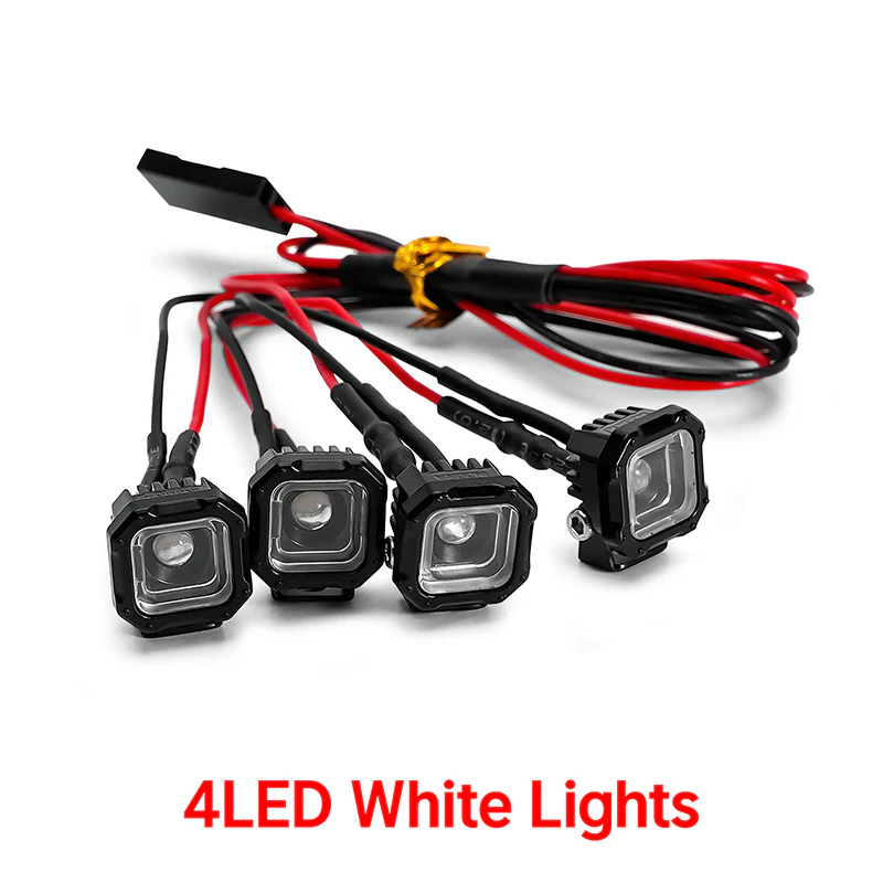 INJORA Square LED Lights for 1/18 1/24 RC Crawlers (White)