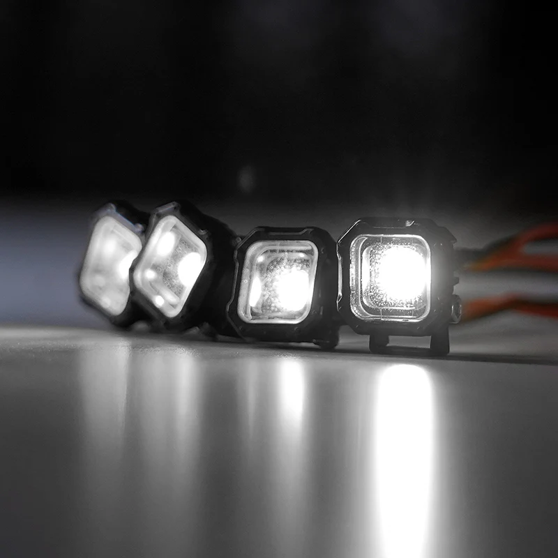 INJORA Square LED Lights for 1/18 1/24 RC Crawlers (White) - Image 2