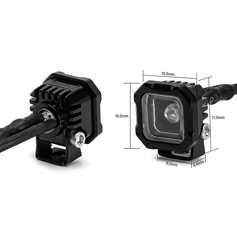 INJORA Square LED Lights for 1/18 1/24 RC Crawlers (White) - Image 4