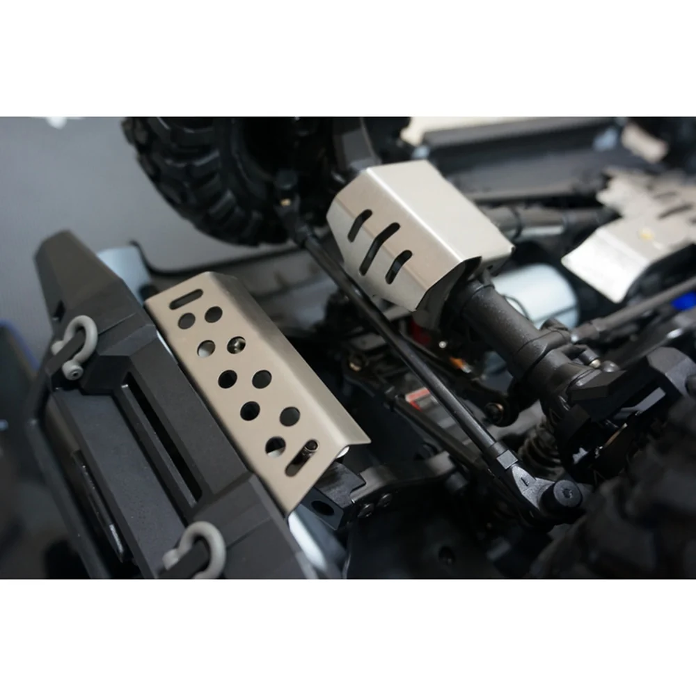 INJORA Stainless Steel Chassis Armor Axle Protector Skid Plate for Traxxas TRX-4 - Image 8