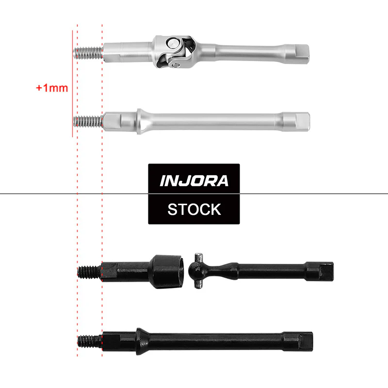 INJORA Stainless Steel Axle Shafts for 1/30 SCX30 - Image 3