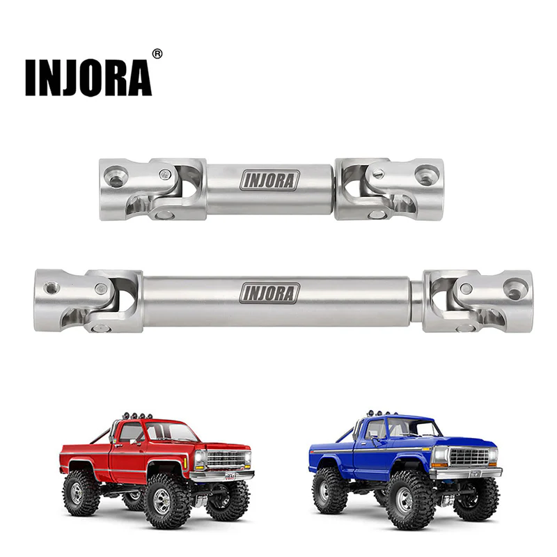 INJORA Stainless Steel Drive Shafts for 1/18 RC Crawler TRX4M High Trail K10 F150