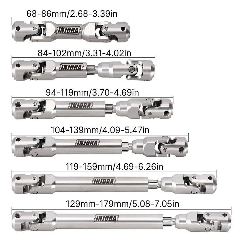 INJORA Stainless Steel Heavy-Duty Drive Shaft for 1/10 RC Crawler - Image 9