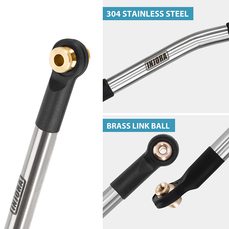 [Clearance Sale] INJORA Stainless Steel High Clearance Chassis Links Steering Links Set for 1/24 FCX24 - Image 3