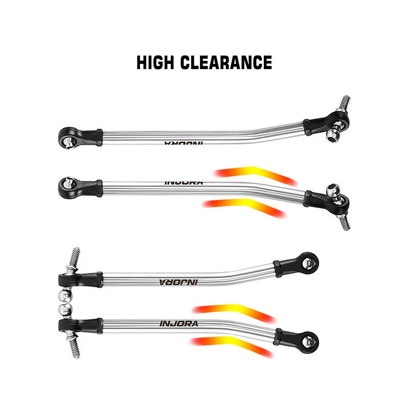 INJORA Stainless Steel High Clearance Links Set for 1/30 SCX30 - Image 3