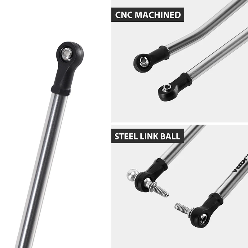 INJORA Stainless Steel High Clearance Links Set for 1/30 SCX30 - Image 4