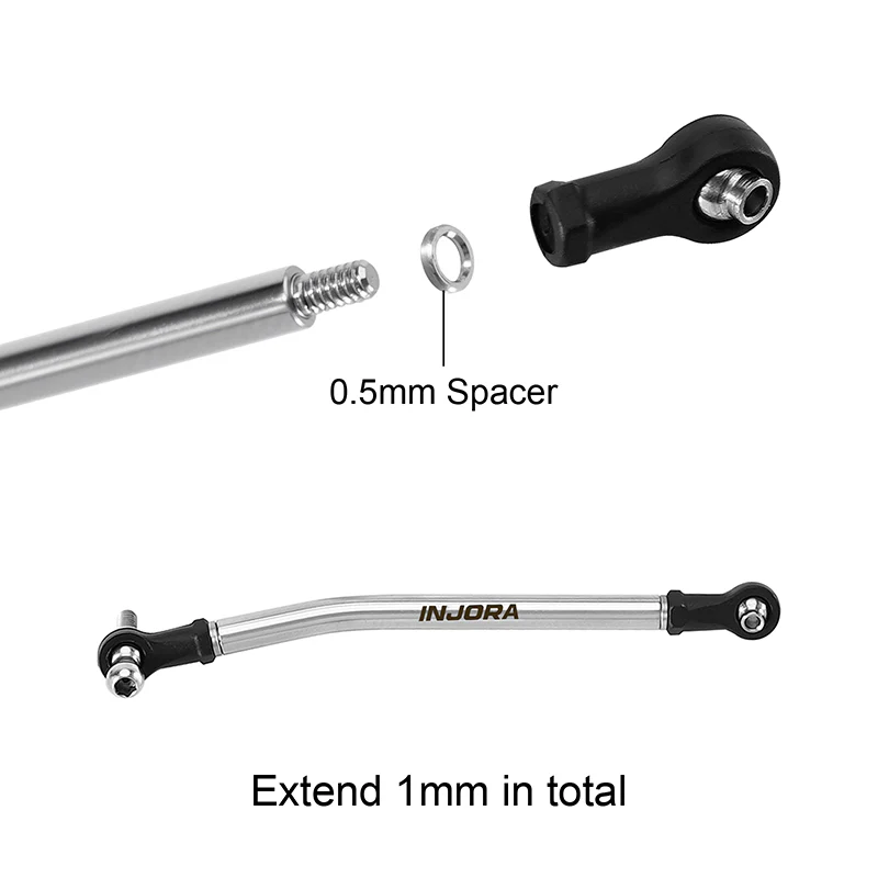 INJORA Stainless Steel High Clearance Links Set for 1/30 SCX30 - Image 5