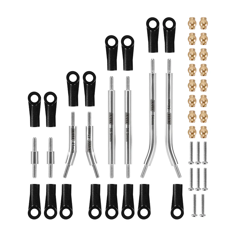 INJORA Stainless Steel High Clearance Links for 1/24 SCX24 GX470 - Image 2
