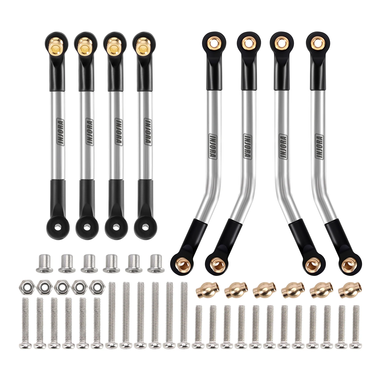 INJORA Stainless Steel High Clearance Links 4 Link Conversion Kit for 1/18 FMS FCX18 LC80 - Image 2