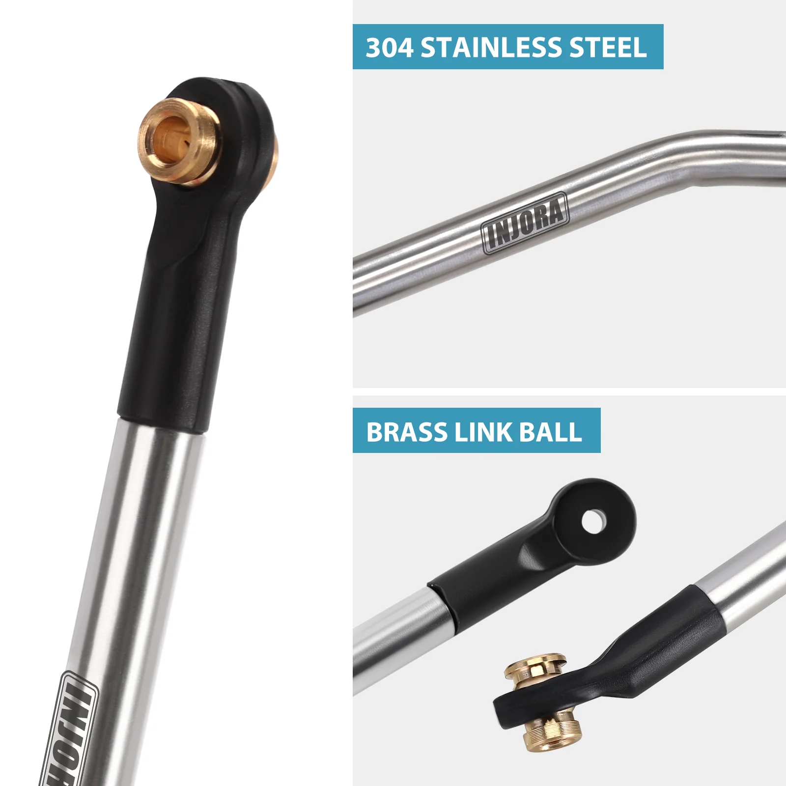 INJORA Stainless Steel High Clearance Links 4 Link Conversion Kit for 1/18 FMS FCX18 LC80 - Image 6