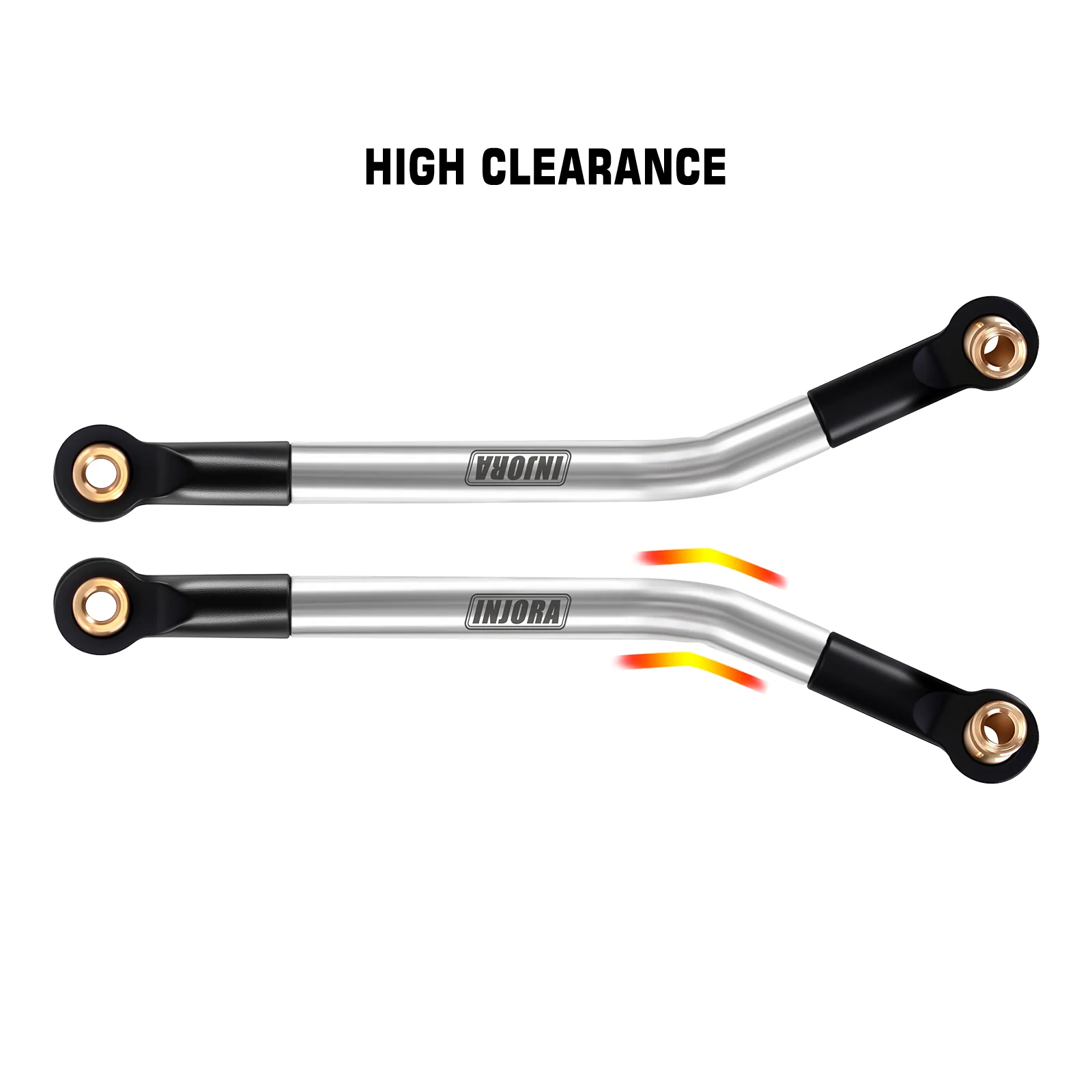 INJORA Stainless Steel High Clearance Links 4 Link Conversion Kit for 1/18 FMS FCX18 LC80 - Image 8