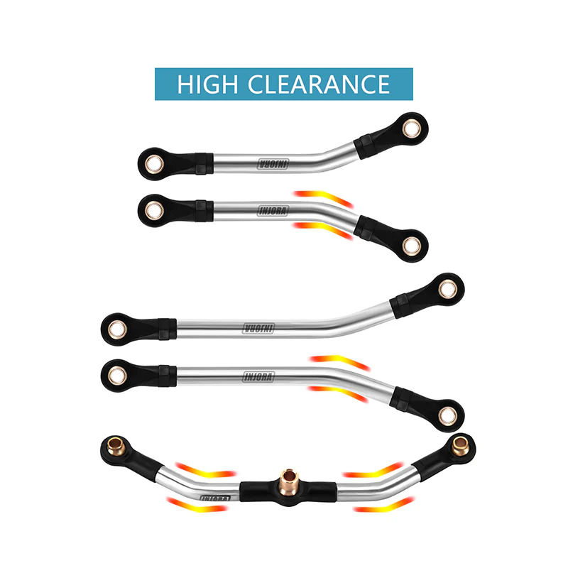INJORA Stainless Steel High Clearance Links Set for 1/18 TRX4M Defender Bronco - Image 4