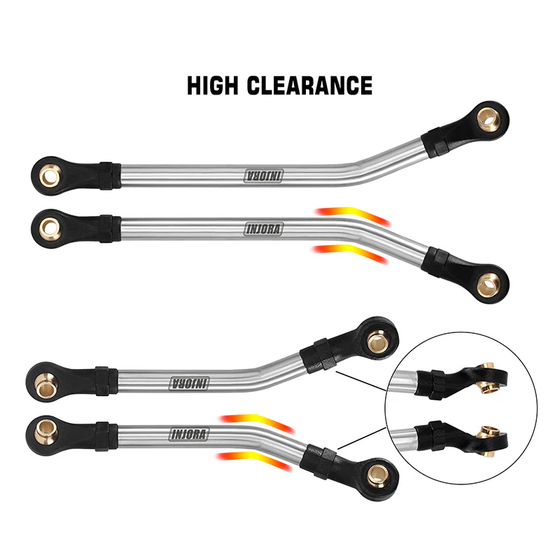 [US Warehouse] INJORA Stainless Steel High Clearance Links Set for 1/18 TRX4M High Trail K10 F150 - Image 12