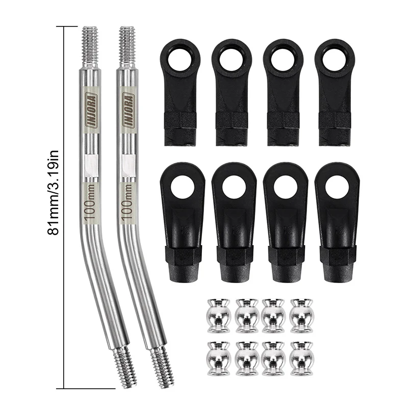 INJORA Stainless Steel High Clearance Links with Rod Ends for 1/10 RC Crawler - Image 17