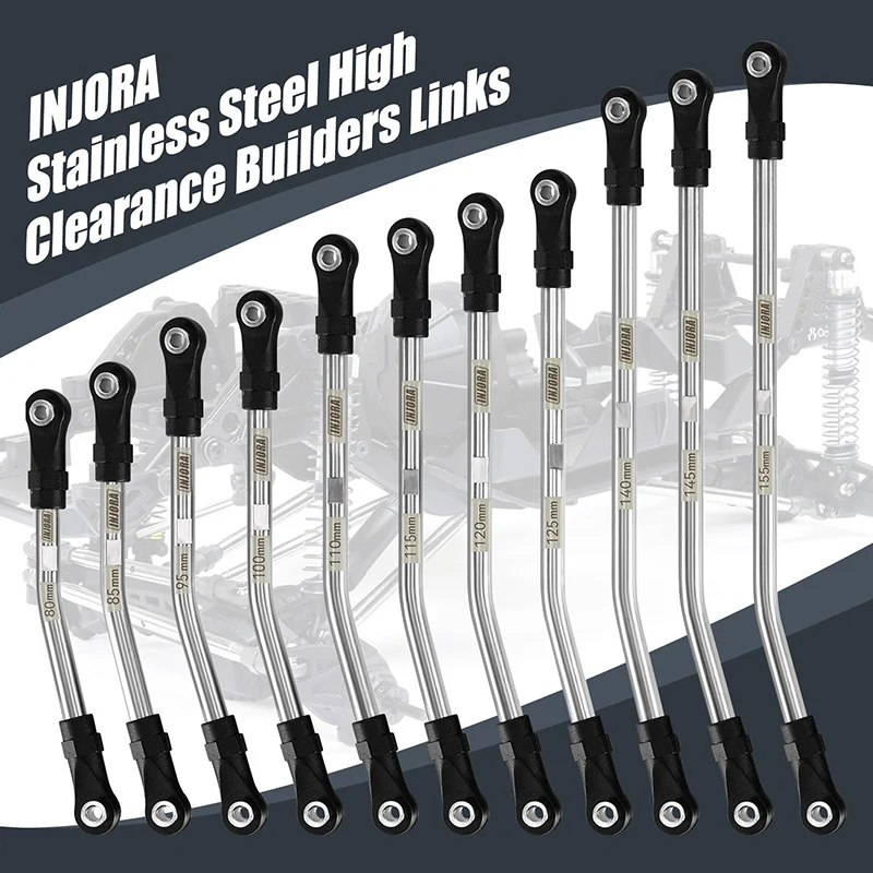 INJORA Stainless Steel High Clearance Links with Rod Ends for 1/10 RC Crawler - Image 3