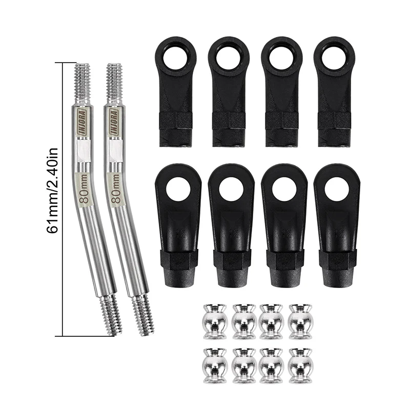 INJORA Stainless Steel High Clearance Links with Rod Ends for 1/10 RC Crawler - Image 8