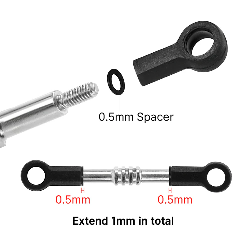 INJORA Adjustable Stainless Steel Links Set for Losi Micro-B Micro-T - Image 4