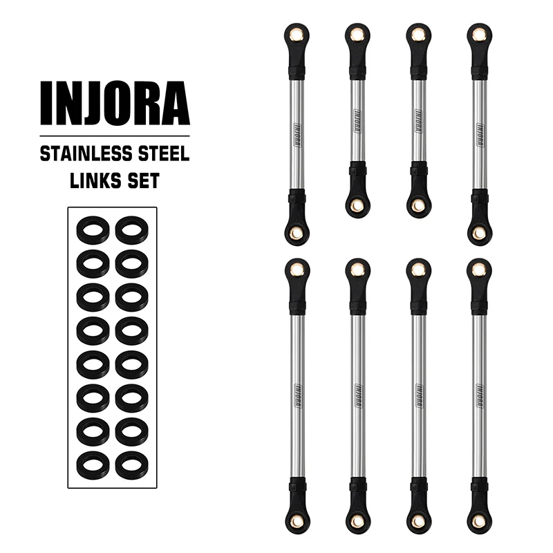 INJORA Stainless Steel Straight Chassis Links for 1/18 RC Crawler TRX4M Defender Bronco (4M-64) - Image 3