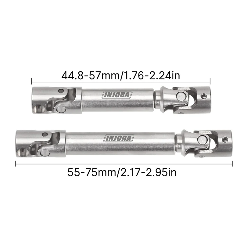 INJORA Steel Front Rear Center Drive Shafts for SCX24 C10 JLU Bronco Base Camp 4Runner - Image 10