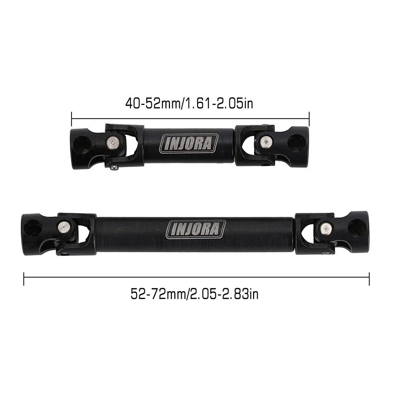 INJORA Steel Front Rear Center Drive Shafts for SCX24 C10 JLU Bronco Base Camp 4Runner - Image 3