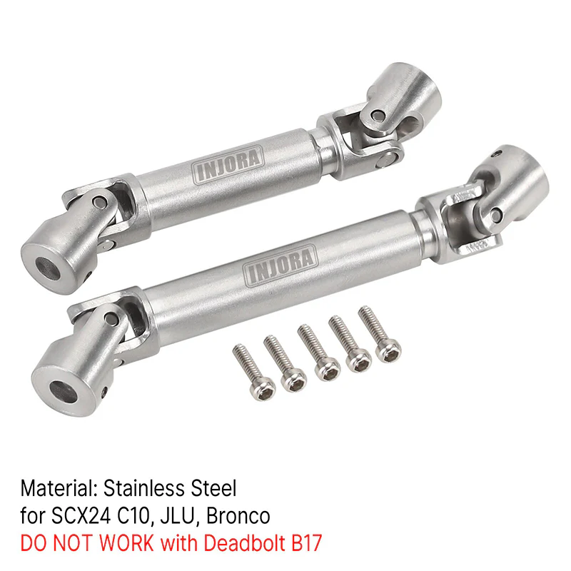 INJORA Steel Front Rear Center Drive Shafts for SCX24 C10 JLU Bronco Base Camp 4Runner - Image 9