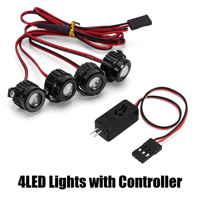 INJORA Super Bright LED Lights for 1/10 1/8 RC Crawlers (Aluminium, White) - Image 17