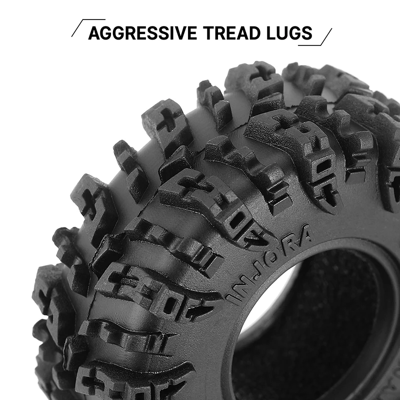 INJORA 1.0" Swamp Claw M/T Tires (56mm/64mm) (T1021/T1019) (4) - Image 3