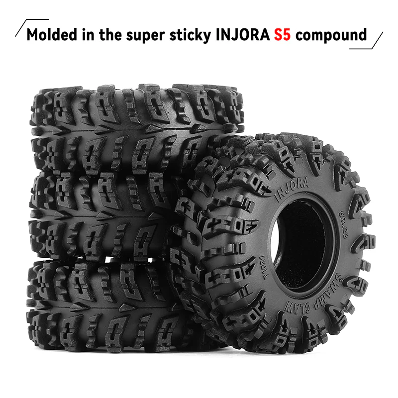 INJORA 1.0" Swamp Claw M/T Tires (56mm/64mm) (T1021/T1019) (4) - Image 5