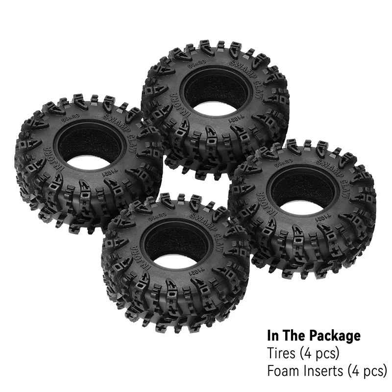 INJORA 1.0" Swamp Claw M/T Tires (56mm/64mm) (T1021/T1019) (4) - Image 6