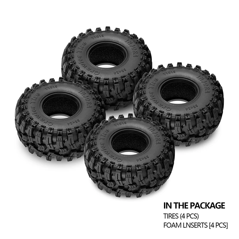 INJORA 1.0" Swamp Stomper Tires (58mm/63mm) (T1015/T1018) (4) - Image 5