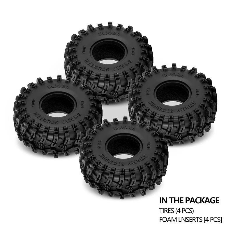 INJORA 1.0" Swamp Stomper Tires (58mm/63mm) (T1015/T1018) (4) - Image 15