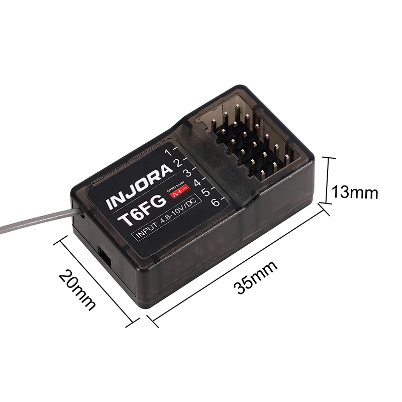 INJORA T6FG 6CH 2.4GHz Transmitter with Gyro Receiver for RC Cars - Image 10