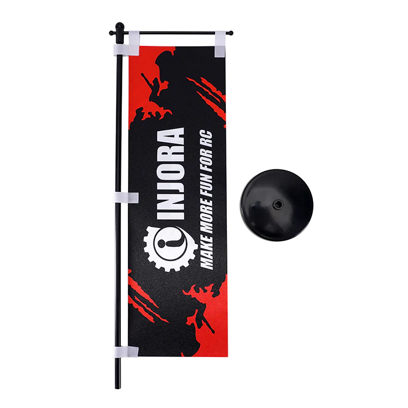 INJORA 1/10 37cm Table Top Banner LOGO Brand Display Flag with Stand - Image 4